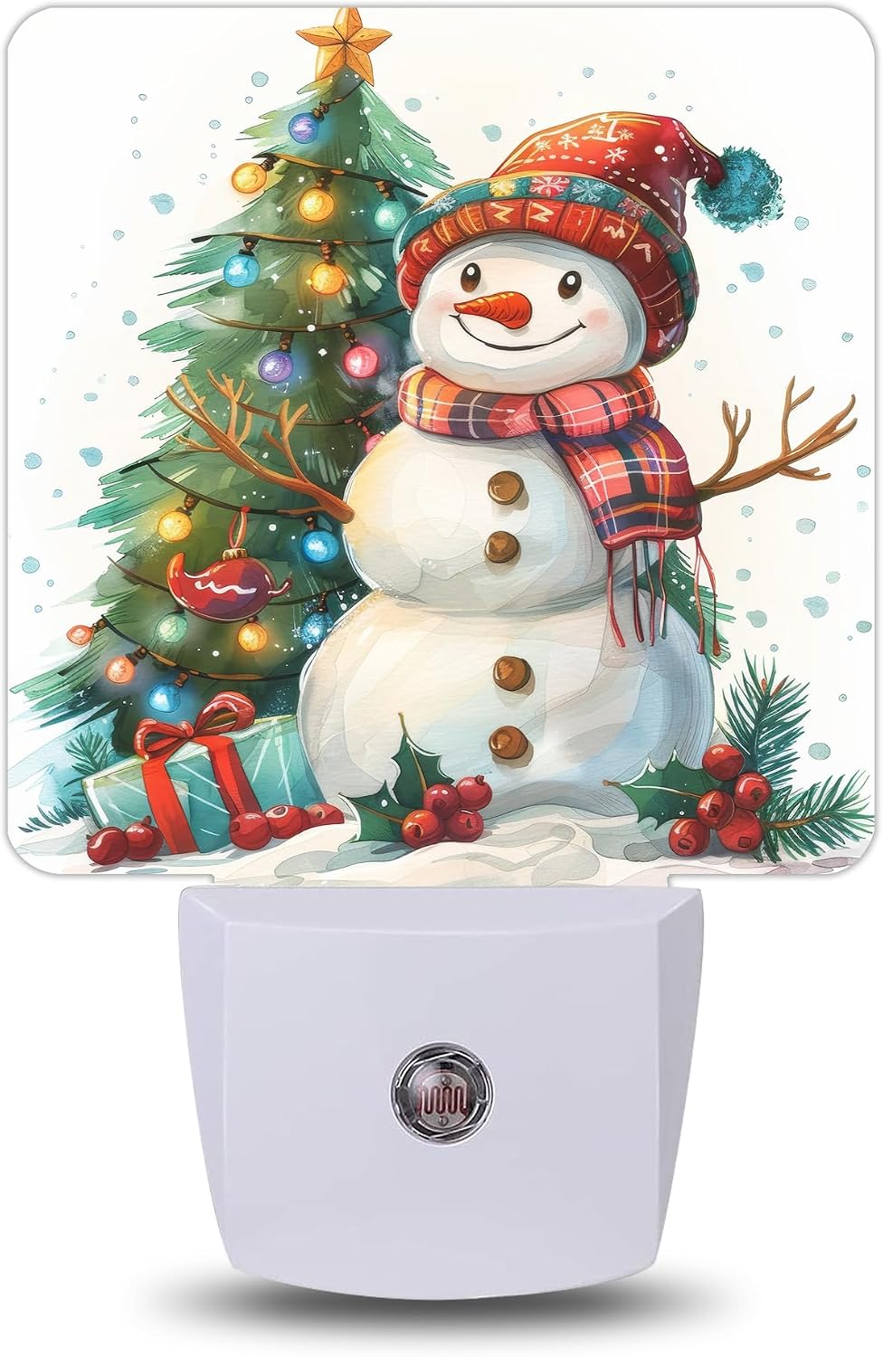 Christmas Snowman Tree Night Light, Night Lights Plug into Wall with Dusk to Dawn Sensor for Bedroom Bathroom Hallway Kitchen, Decorative…