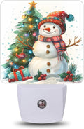 Christmas Snowman Tree Night Light, Night Lights Plug into Wall with Dusk to Dawn Sensor for Bedroom Bathroom Hallway Kitchen, Decorative…