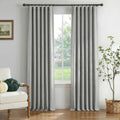 INOVADAY 100% Blackout Curtains for Bedroom, Black Out Curtains 96 Inch Long, Clip Rings Linen Blackout Drapes, Thermal Insulated Room…