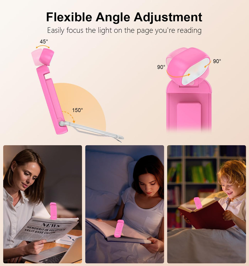 Gritin Reading Light, Book Light for Reading in Bed-Eye Caring 3 Colors, 5-Level Dimmable Brightness, Long Lasting, Compact Size…