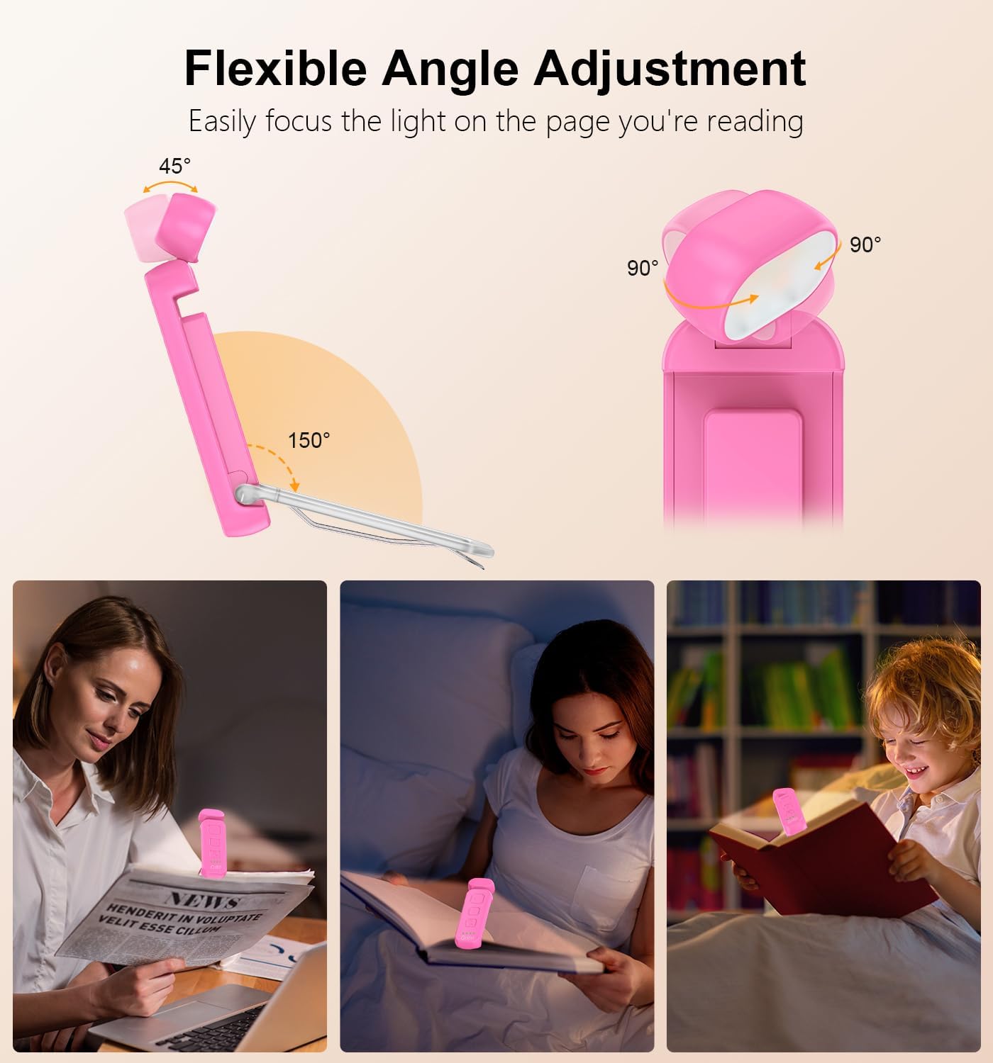 Gritin Reading Light, Book Light for Reading in Bed-Eye Caring 3 Colors, 5-Level Dimmable Brightness, Long Lasting, Compact Size…