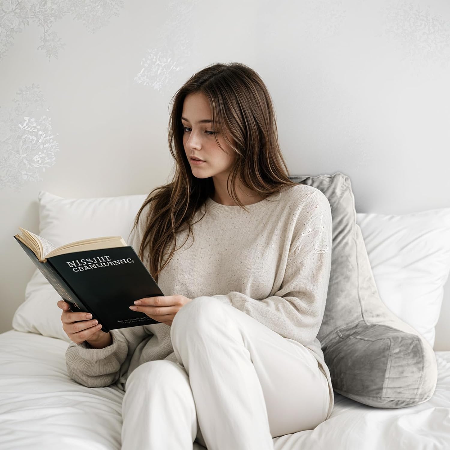 OAISZ Reading Pillow for Sitting in Bed Adult, Reading Pillow with Shredded Memory Foam, Bed Pillow with Washable Cover, Back Pillow…