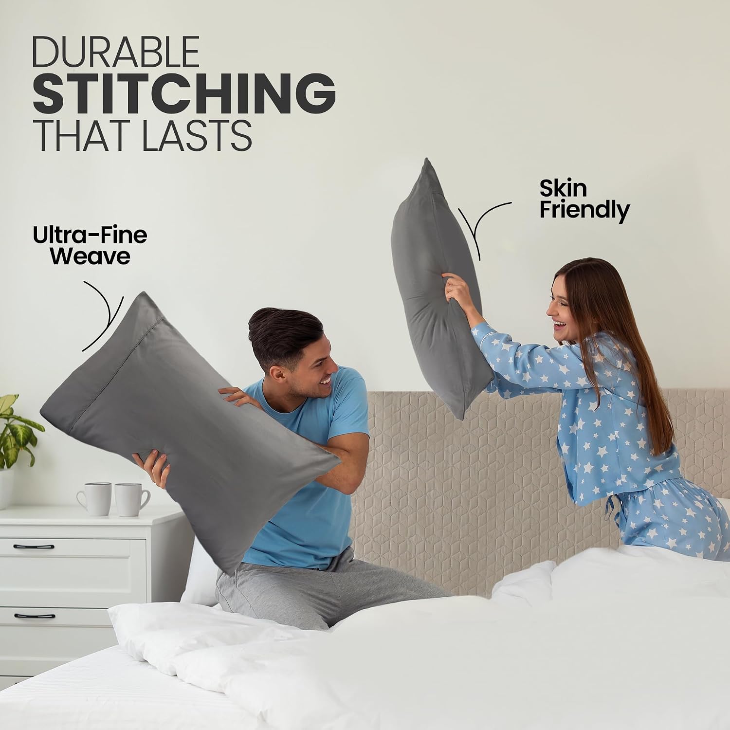 Utopiabedding Utopia Bedding Standard Pillow Cases - 2 Pack - Envelope Closure - Soft Brushed Microfiber Fabric - Shrinkage and Fade Resist…