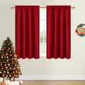Dwcn Christmas Blackout Curtains Room Darkening Thermal Insulated Bedroom Curtains Window Curtain Panels, 52 x 54 inches Long, Set of 2 Red…
