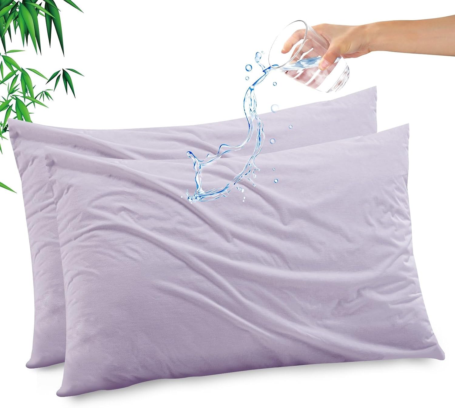 Gogreen Bamboo Rayon Waterproof Pillow Protector, Breathable Pillow Cover, Cooling Pillow Case with Zipper, Super Soft Pillow Case Cover wi…