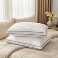 Feather Down Pillows King Size Set of 2 with Gusset, Luxury Hotel Collection Bed Pillow 2 Pack, Down Surrounded Pillows for Sleeping…