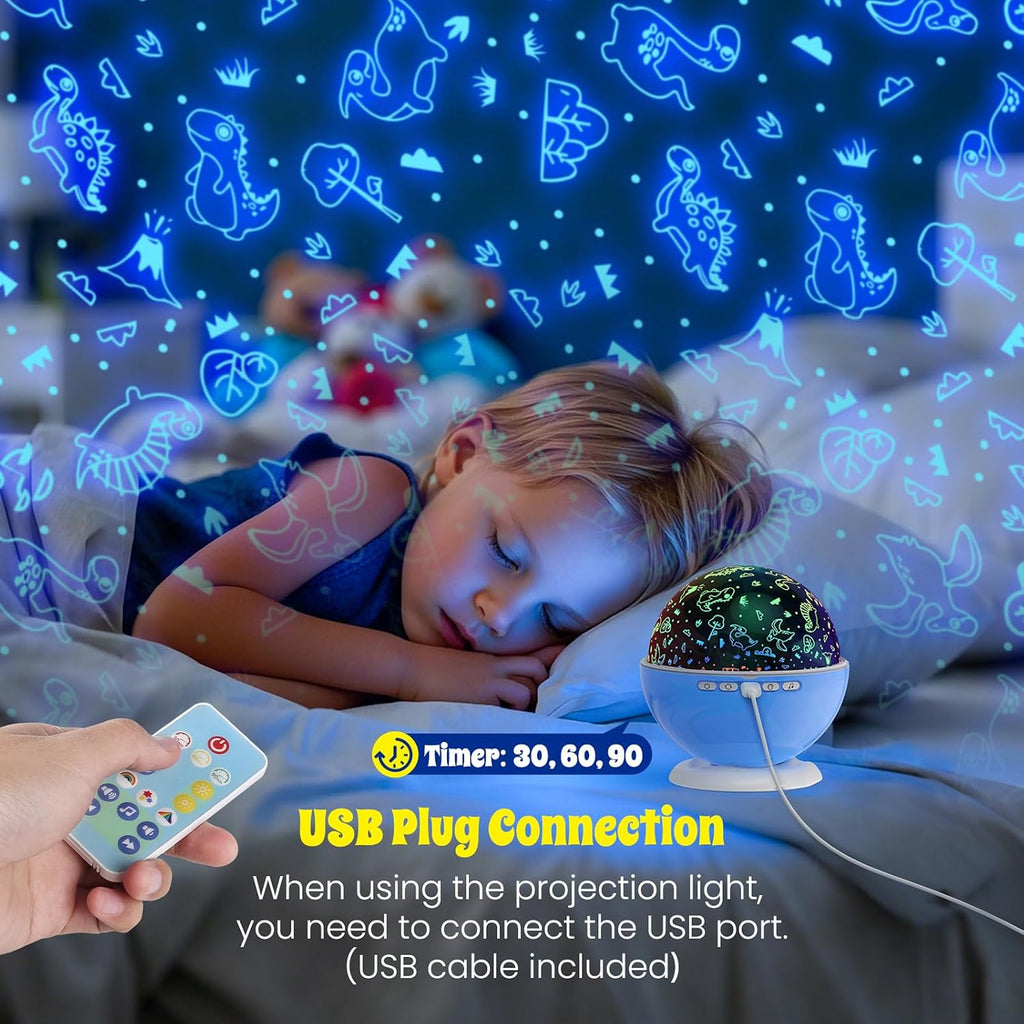 Night Light Projector, Night Light for Kids Room with Remote and Timer,360° Rotation,3 Projection Films,18 Light Modes,8 Lullaby…