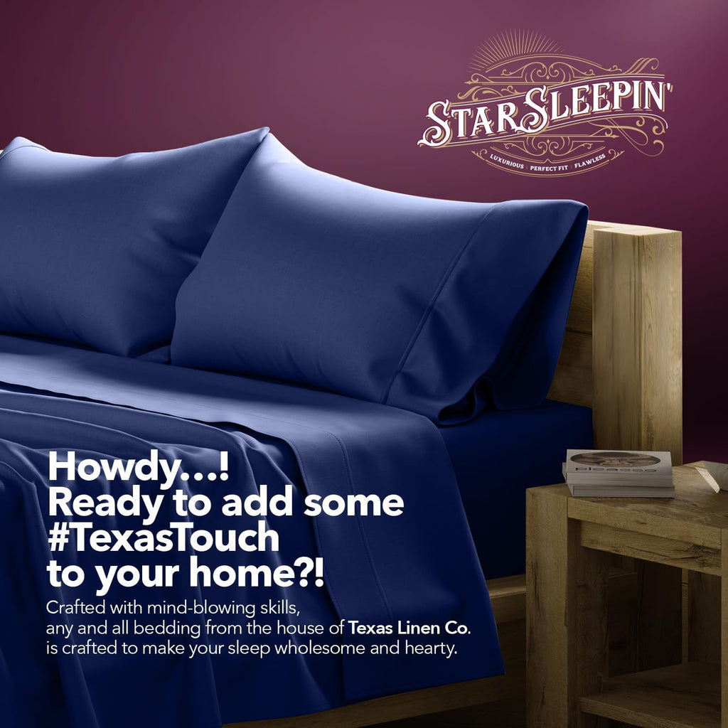 TEXAS LINEN CO. 100% Egyptian Cotton Sheets California King Size Bed Set - Luxury 1200 Series Star Sleepin' Collection Cal King Sheet Set…