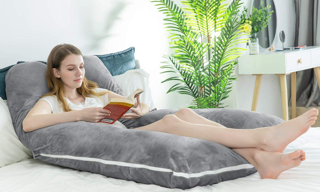 Meiz Pregnancy Pillow, U Shaped Full Body Pillow, Pregnancy Pillows for Sleeping, Maternity Pillow for Pregnant Women with Removable Velvet…