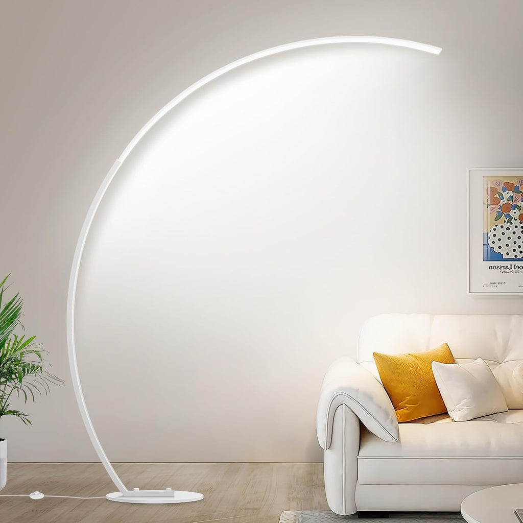 2000LM Ultra-Wide Coverage LED Lamps for Living Room with 3 Color Temperatures, White Dimmable Arc Floor Lamps, Modern Standing Tall Lamp…