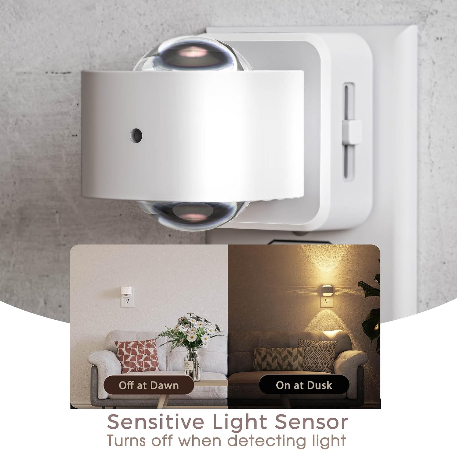Briignite Night Light Projector, LED Night Lights Plug into Wall, 180° Rotating Night Light for Kids, Dusk to Dawn Sensor, 0-150LM…