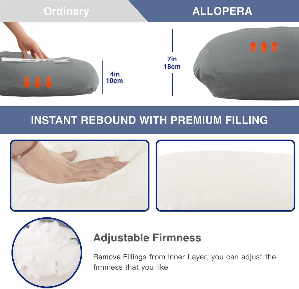 ALLOPERA Pregnancy Pillow, Full Body Maternity Pillow 57 inch, with Removable Washable Cover - Sleep Support for Legs, Back, Neck…