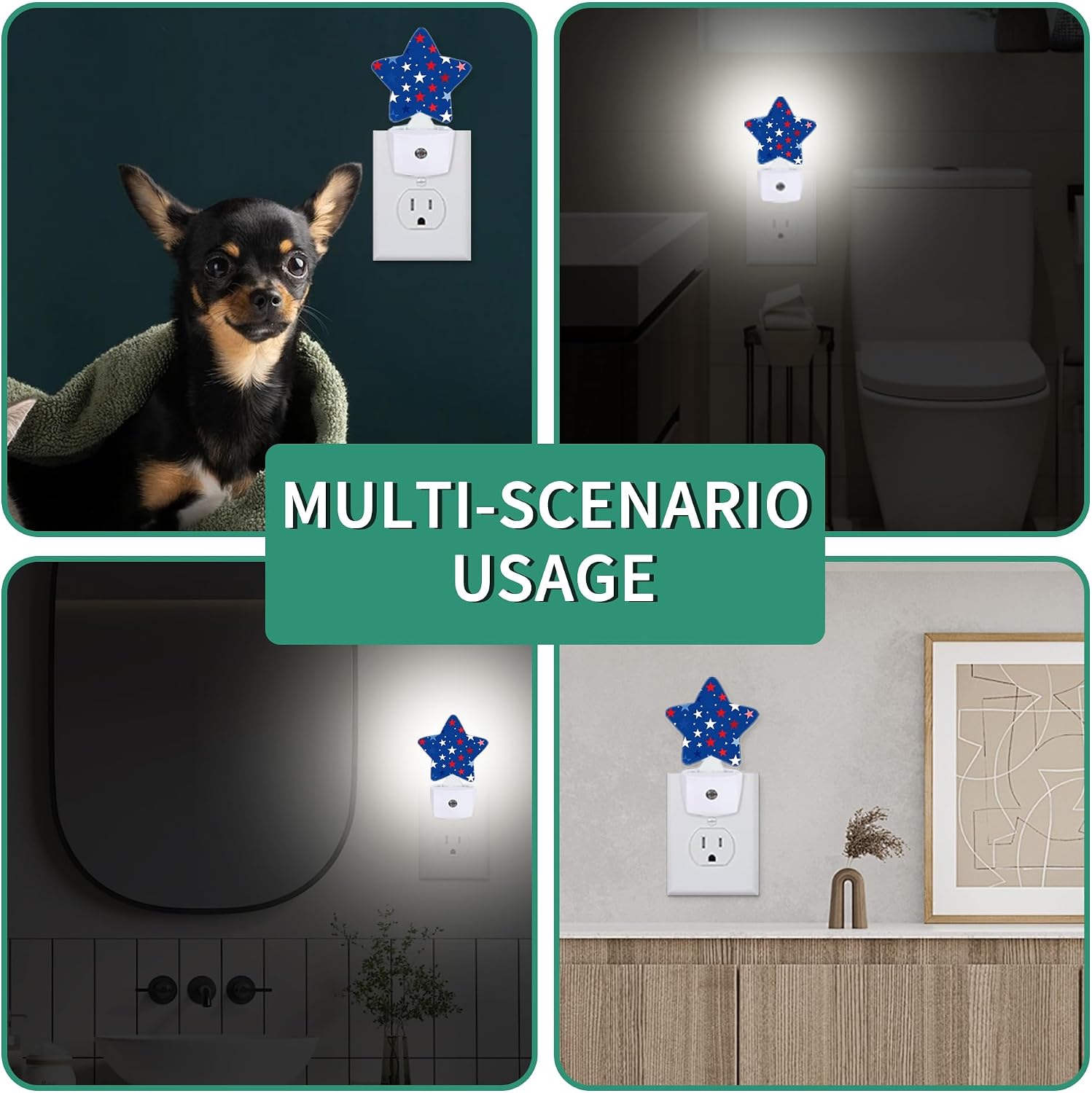 Star Night Light with Dusk to Dawn Sensor, Stars Plug in Night Light for Kids Bedroom Nursery, Soft Warm Glow Lamp for Hallway Bathroom…