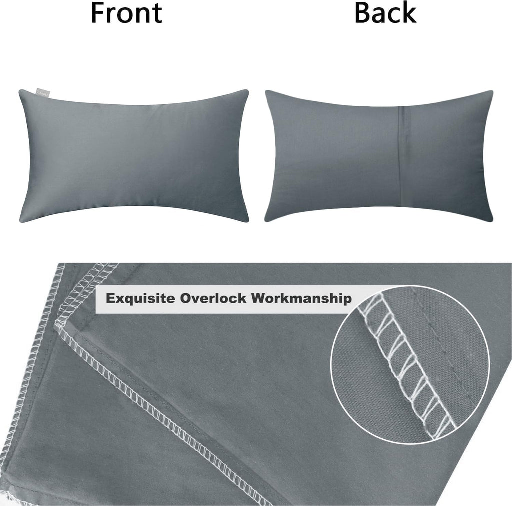 Thmyo 4-Pack 100% Cotton Lumbar Comfortable Solid Decorative Throw Pillow Case, Thmyo Rectangle Cushion Cover Pillowcase Sublimation Blank P…