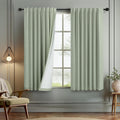 Dancurton Living Room Green Black Out Curtains 63 Inch Long 2 Panel Thermal Insulated Heat Blocking Sage Green Light Curtains for Nursery T…