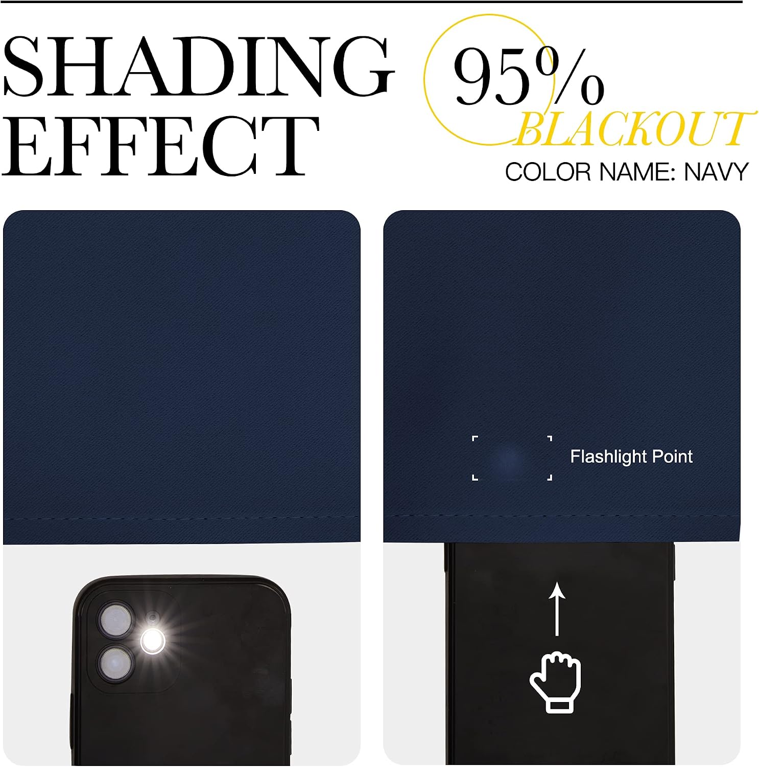 NICETOWN Light Blocking Thermal Insulated Solid Grommet Top Blackout Curtains/Drapes/Panels for Kid's Room (Navy, 1 Pair, 42 x 63 Inch)