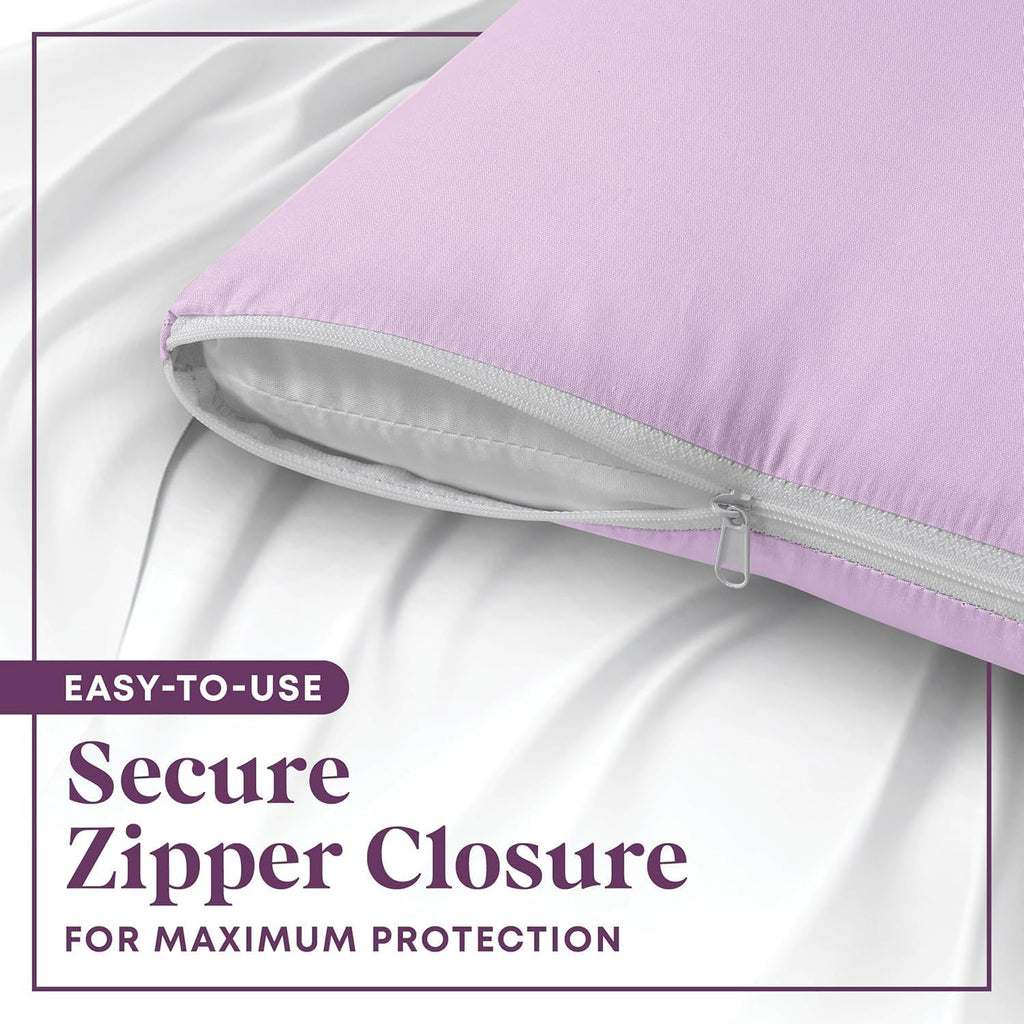 CirclesHome Wedge Pillow Cover 100% Cotton, Zippered Wedge Pillow Case Protector, Soft, Hypoallergenic & Breathable -Lavender, (24Wx25Lx12)…
