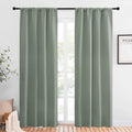 NICETOWN Window Curtains Blackout Drapes - Thermal Insulated Solid Rod Pocket Blackout Curtains/Draperies for Living Room (Greyish Green…