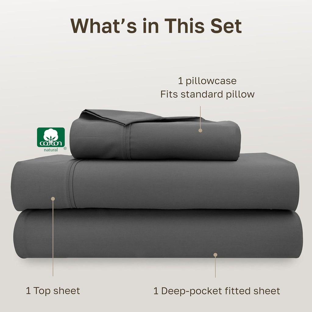 CaliforniaDesignDen California Design Den Soft 100% Cotton Twin XL Sheet Set, 400 Thread Count Good Housekeeping Award Winner, Silky Smooth…