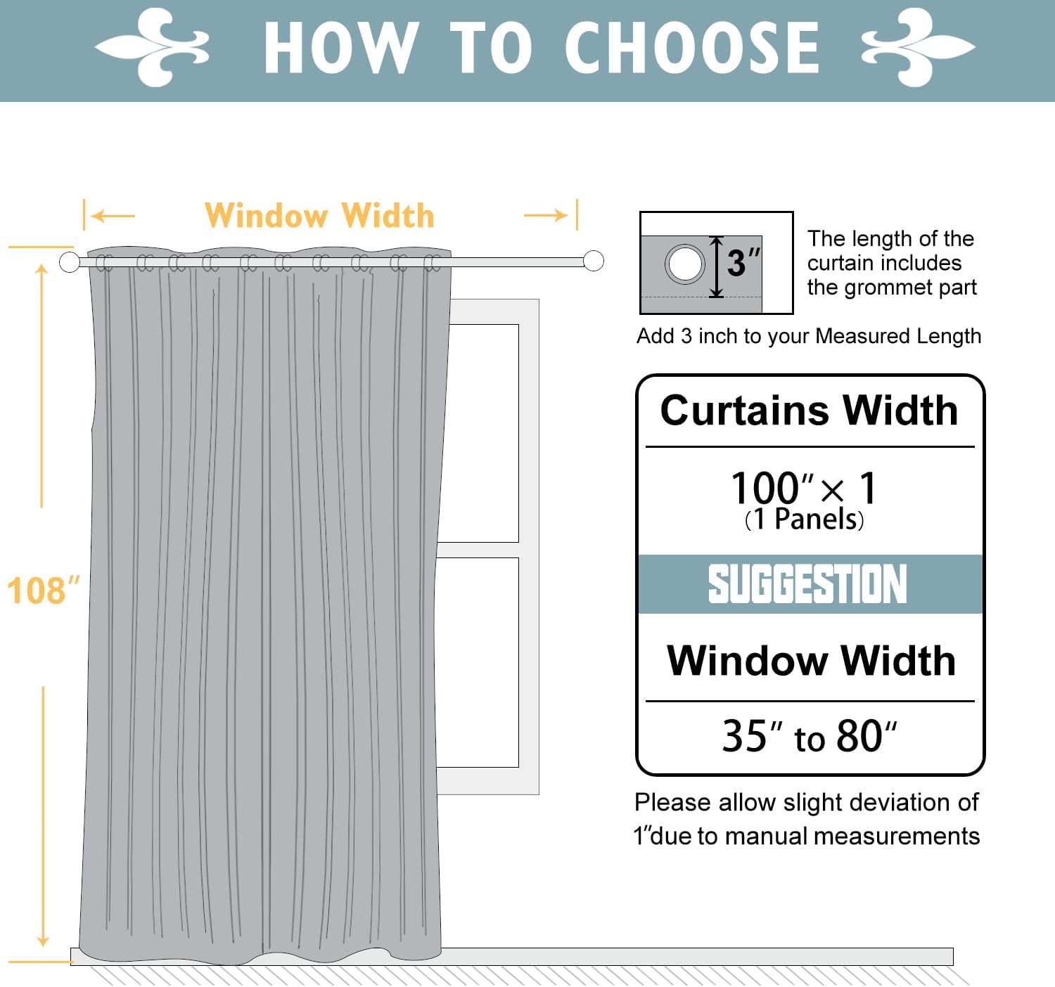 ChrisDowa Room Divider Curtain 108 Inches Long, Wide Blackout Sliding Door Curtain for Bedroom, Room Darkening Privacy Window Curtain for P…