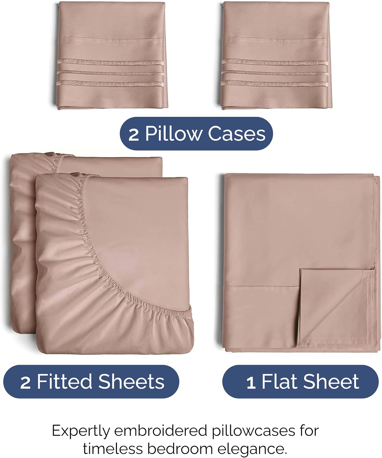 Split King Size 5 Piece Sheet Set - Comfy Breathable & Cooling Sheets - Hotel Luxury Bed Sheets for Women & Men - Deep Pockets, Easy-Fit…