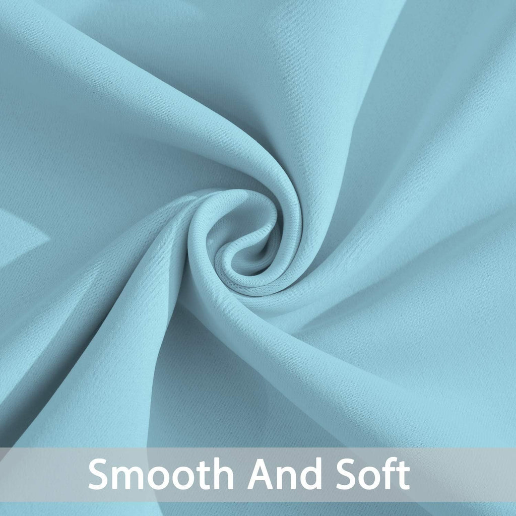 Yakamok Blackout Curtains for Bedroom, Thermal Insulated Grommet Top Drapes for Living Room, Sky Blue,52x84 Inch, 2 Panels