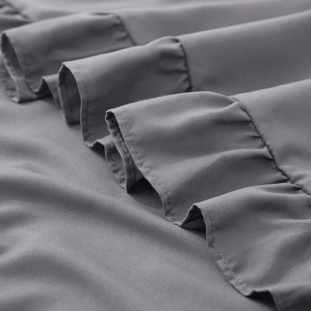 KKJIAF Ruffle Pillow Cases 24x24 Inches, Grey Square Ruffled Pillow Covers Set of 2, Microfiber Wrinkle Resistant Pillow Shams with…