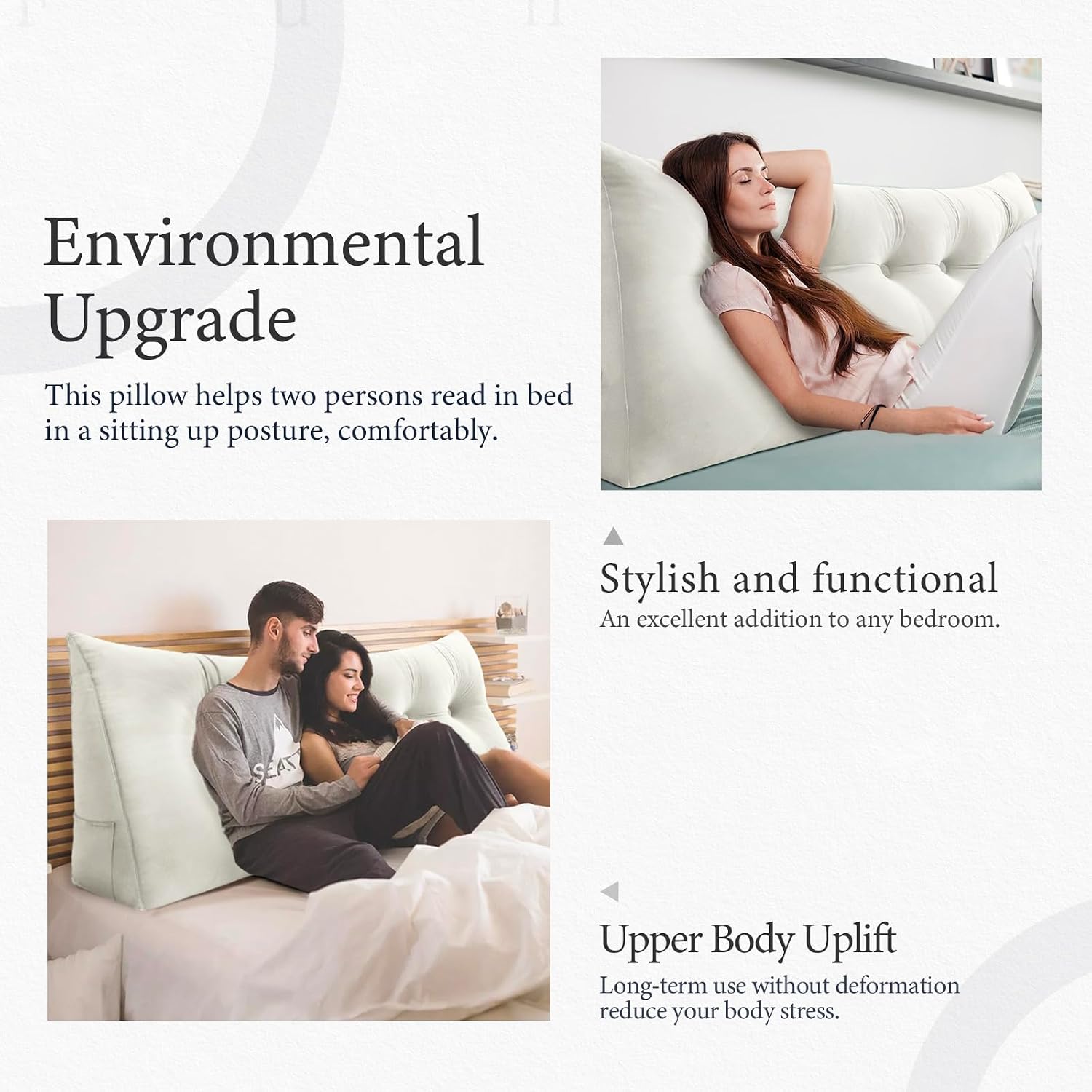 Headboard Pillow Queen - Bed Wedge Pillow for Headboard, Reading Pillow for Sitting in Bed, Large Velvet Positioning Back Support Bedrest…