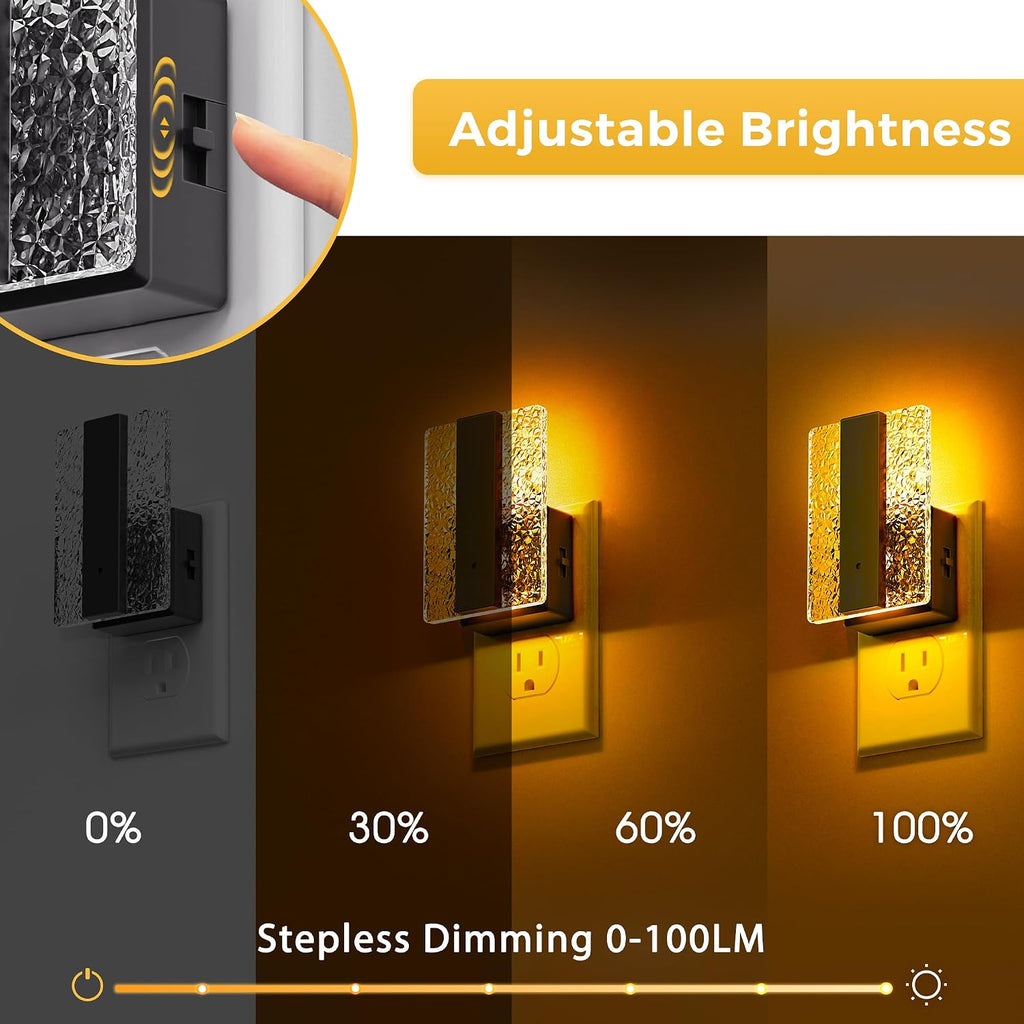Llohasled L LOHAS LED Night Lights Plug Into Wall, 2 Pack Night Light with Dusk-to-Dawn Sensor, Dimmable Decorative LED Nightlights, 0-100L…