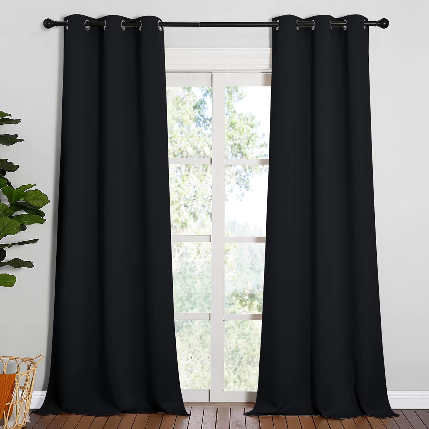 NICETOWN Black Out Curtain Panels - Home Decoration Thermal Insulated Solid Grommet Blackout Curtains/Drapes for Hall/Dining Room (Set of…