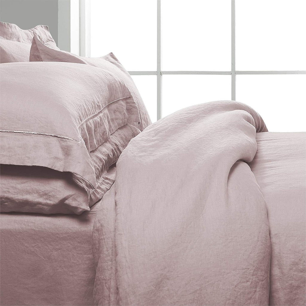 Simple&Opulence 100% Washed Linen Duvet Cover with Embroidered, 2 Pieces Soft Farmhouse Comforter Set with Button Closure,1…