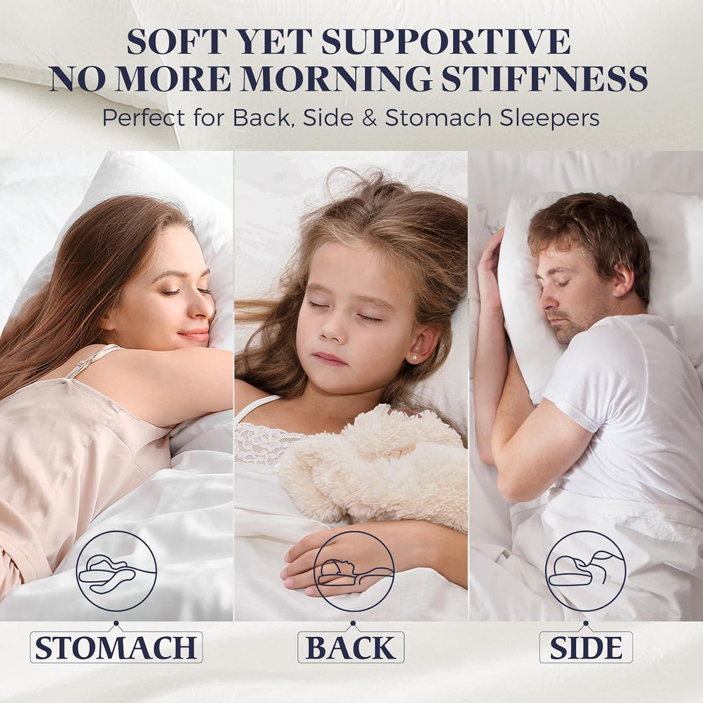Basic Beyond Queen Size Pillows Set of 2 - Soft 20 x 28 Inches Down Alternative Pillows Queen Size Set of 2 for Back, Stomach or Side…