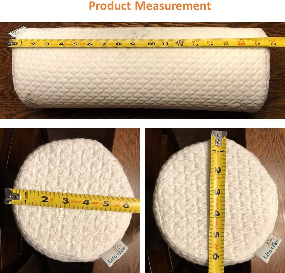 Homepage Comfort Memory Foam Neck Roll and Cervical Bolster Round Pillow with Removable Washable Soft Cover for Spine and Neck Back Lumbar…