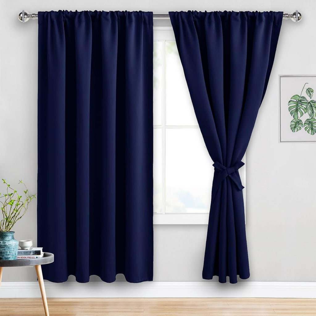 Jiuzhen Blackout Curtains for Bedroom - 60 Inch Extra Wide Thermal Insulated Room Darkening Privacy Soundproof Curtains for Living Room/Dor…
