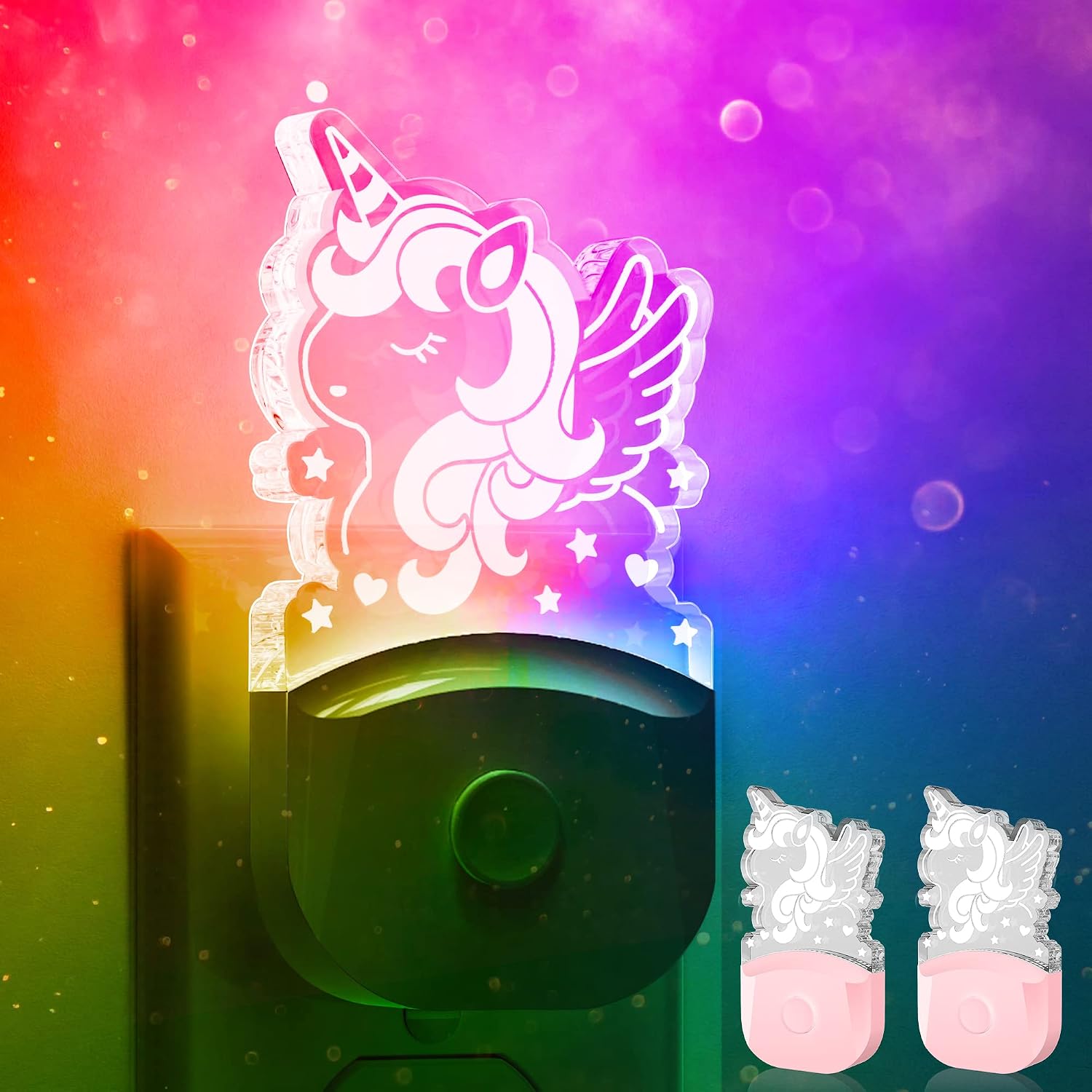 L LOHAS LED Night Light for Kids[2 Pack], Night Lights Plug into Wall with Dusk to Dawn, LED Cute Night Light, Color Changing Nightlight…