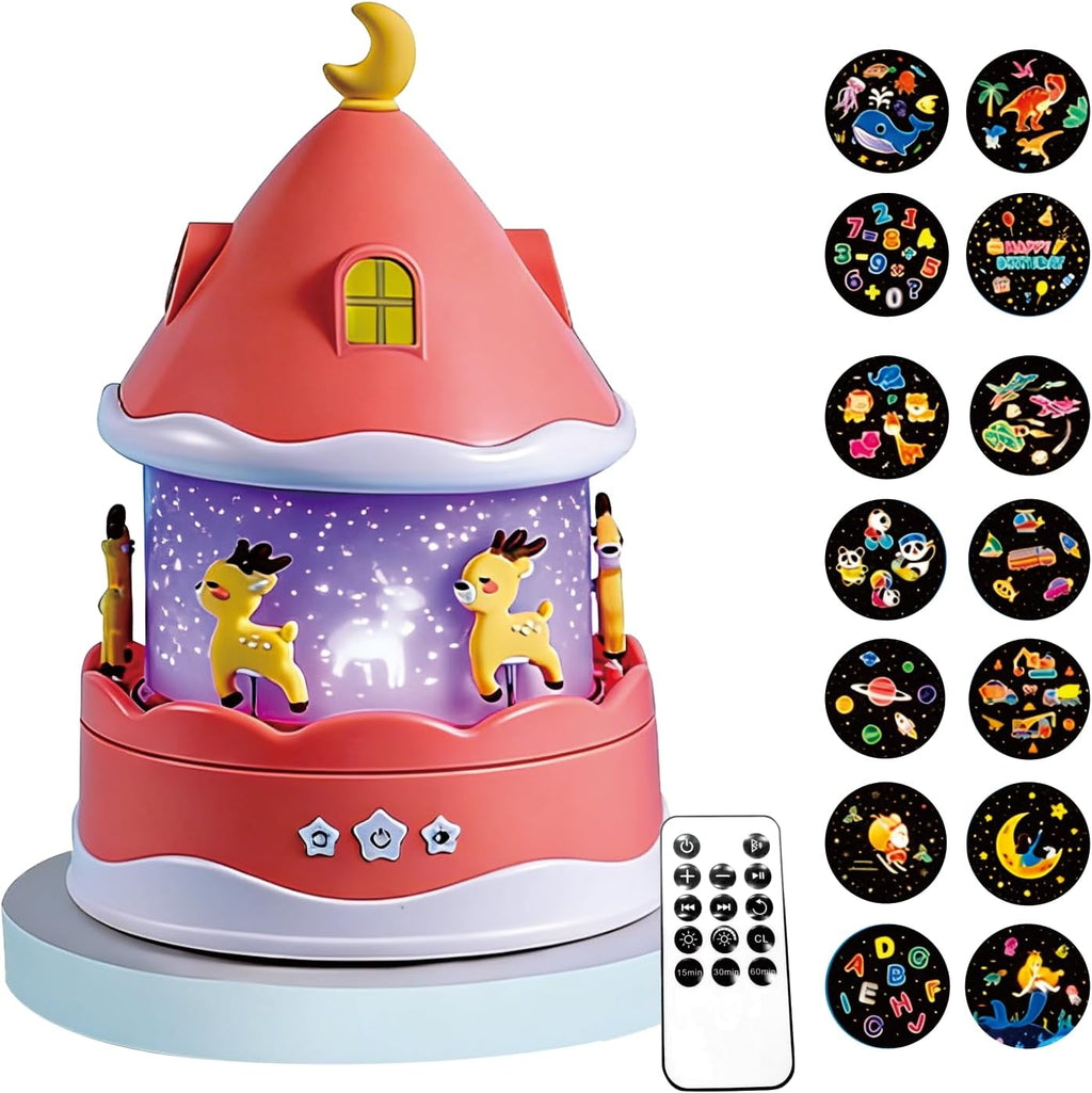 Wefadingla Music Box Star Projection Night Light | 360° Rotating LED Color-Changing Star Light, Sleep Night Lamp for Bedroom & Livin…