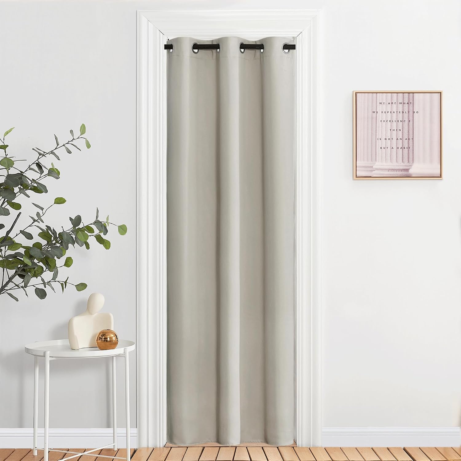 Nicetown Blackout Natural Curtains & Drapes for Living Room - Thermal Insulated Solid Grommet Sound Reducing Energy Saving Privacy Window T…