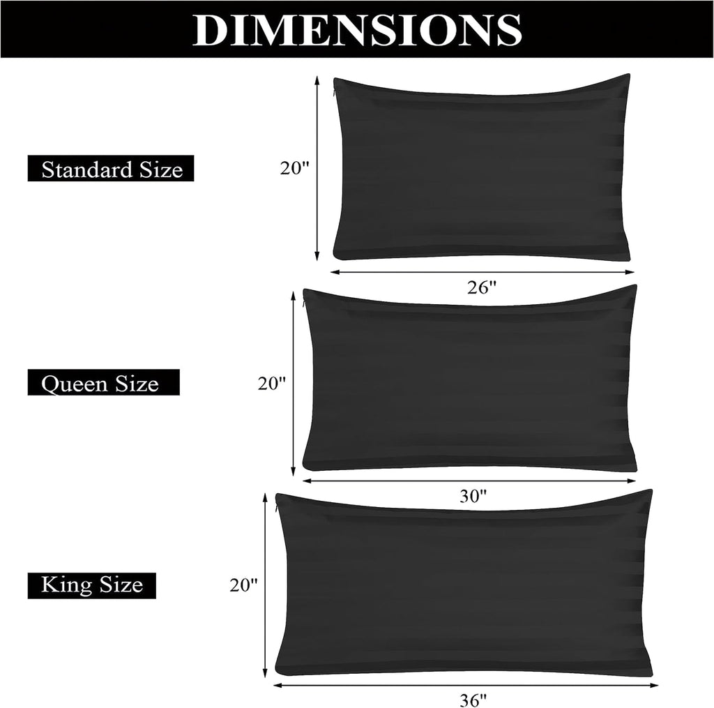 ShunjieHome 100% Egyptian Cotton Pillow Protectors Set of 2, 600 Thread Count Standard Size Bed Pillow Cases with Zipper, Sateen Weave Cool…