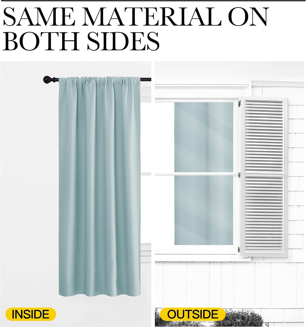 NICETOWN 2 Panels Blackout Curtains, Rod Pocket Thermal Insulated Curtains for Bedroom, Room Darkning Shading Blinds Modern Home…