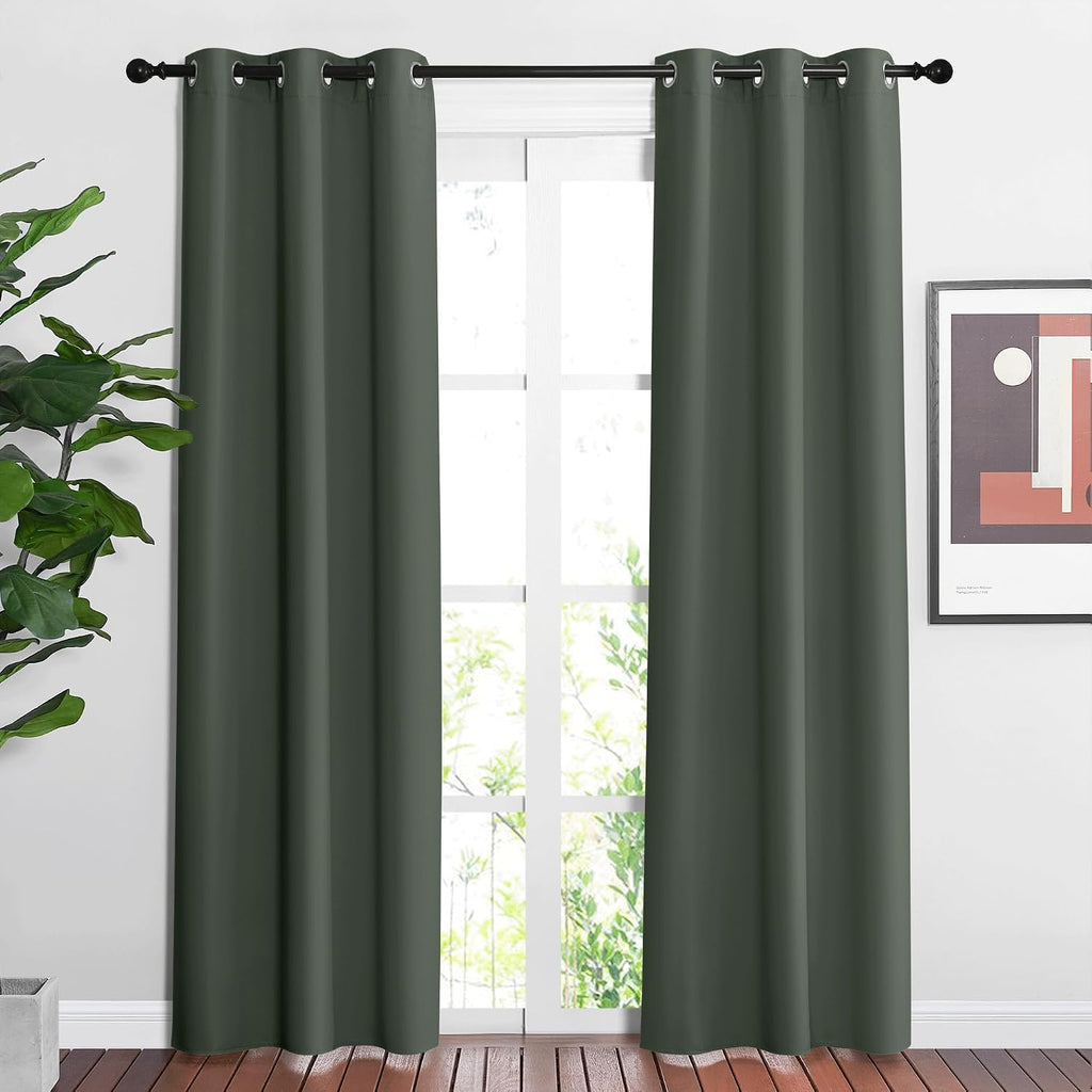 Nicetown Living Room Curtains 84 inch Long - Grommet Blackout Thermal Insulated Room Darkening Sound Blocking Window Drapes for Kids Room/B…