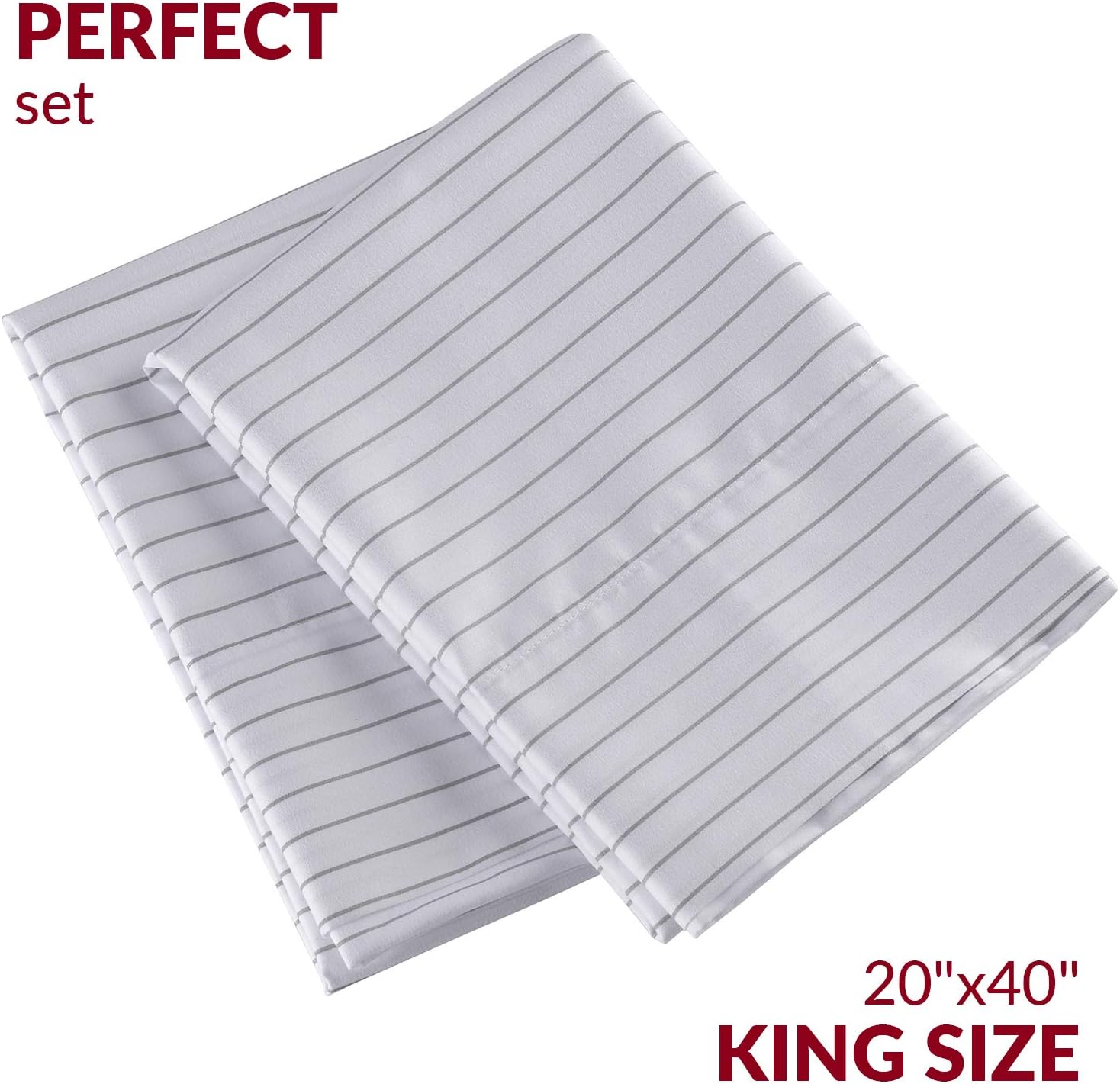 Mellanni Pillow Cases - Luxury, Extra Soft, Cooling Pillow Covers - 2 PC Iconic Collection Pillowcases - Envelope Closure (King 20" x 40",…