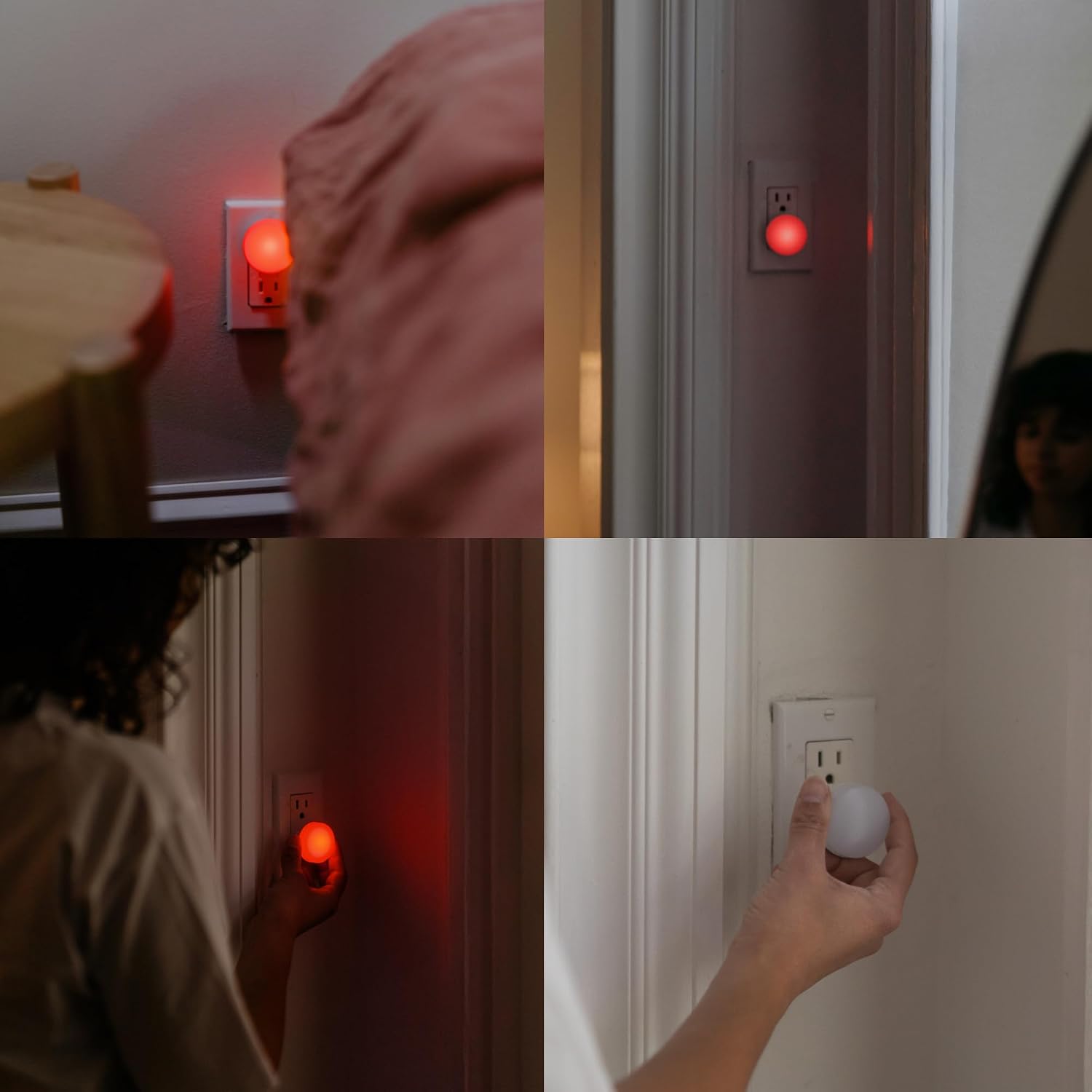 Loftie Night Lights Plug into Wall - 0.5W Plug in Night Light - Red Glow, Wall Light Sensing Dusk to Dawn - 2000K, UL Certified…
