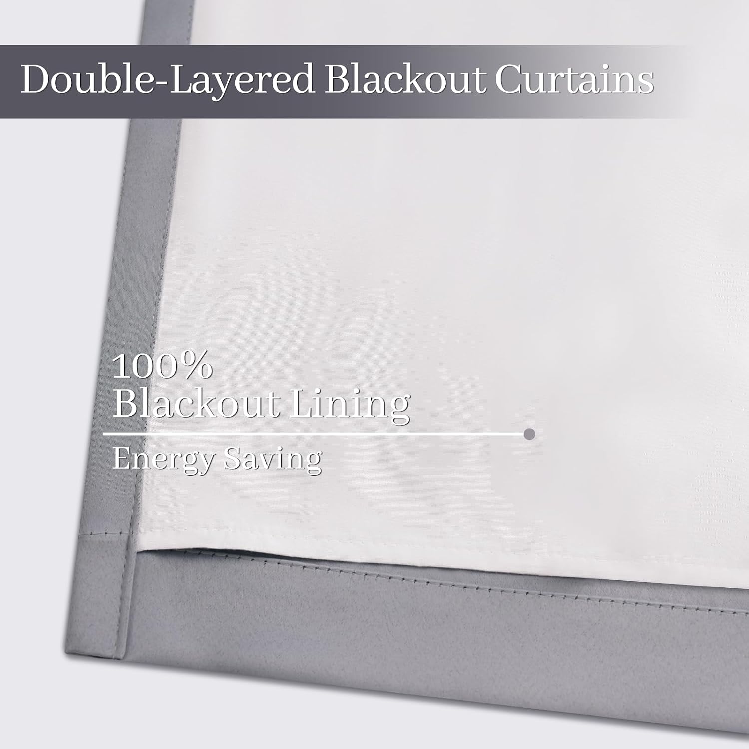 Yakamok Grey Room Darkening 100% Blackout Curtains Grommet Window Treatments with 2 Thick Layers-Gray Thermal Insulated Drapes Set of 2 Pan…