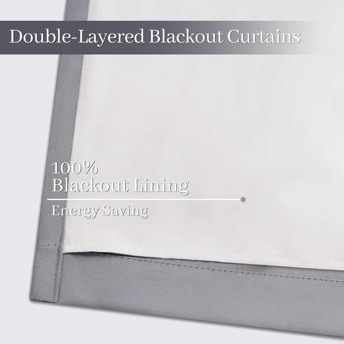 Yakamok Grey Room Darkening 100% Blackout Curtains Grommet Window Treatments with 2 Thick Layers-Gray Thermal Insulated Drapes Set of 2 Pan…