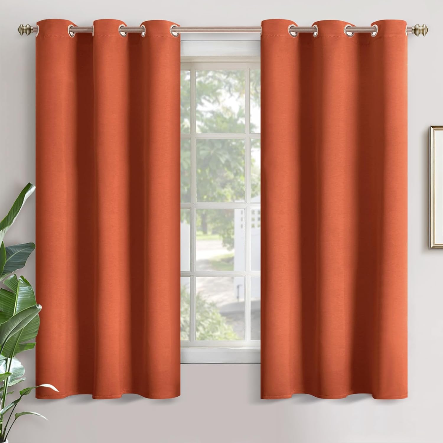 YoungsTex Terracotta Blackout Curtains 63 Inches Length for Bedroom - Burnt Orange Thermal Insulated Drapes with Grommet Room Darkening for…