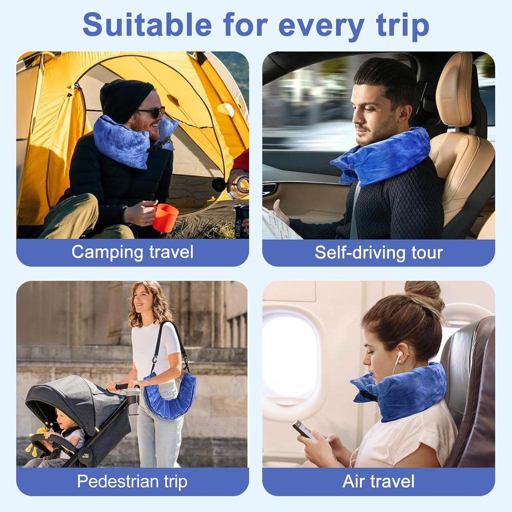 2Pack Stuffable Travel Pillow for Extra Luggage, Velvet Travel Neck Pillow with Adjustable Neck Size, Fits About 6 T-Shirts Travel…