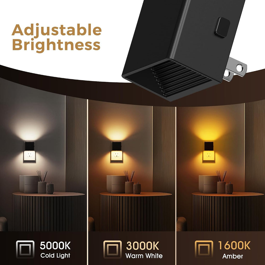 L LOHAS LED Night Lights Plug into Wall,[2-Pack] Plug in Night Light with Dusk to Dawn Sensor,3CCT 1600K/2700K/5000K, Brightness…
