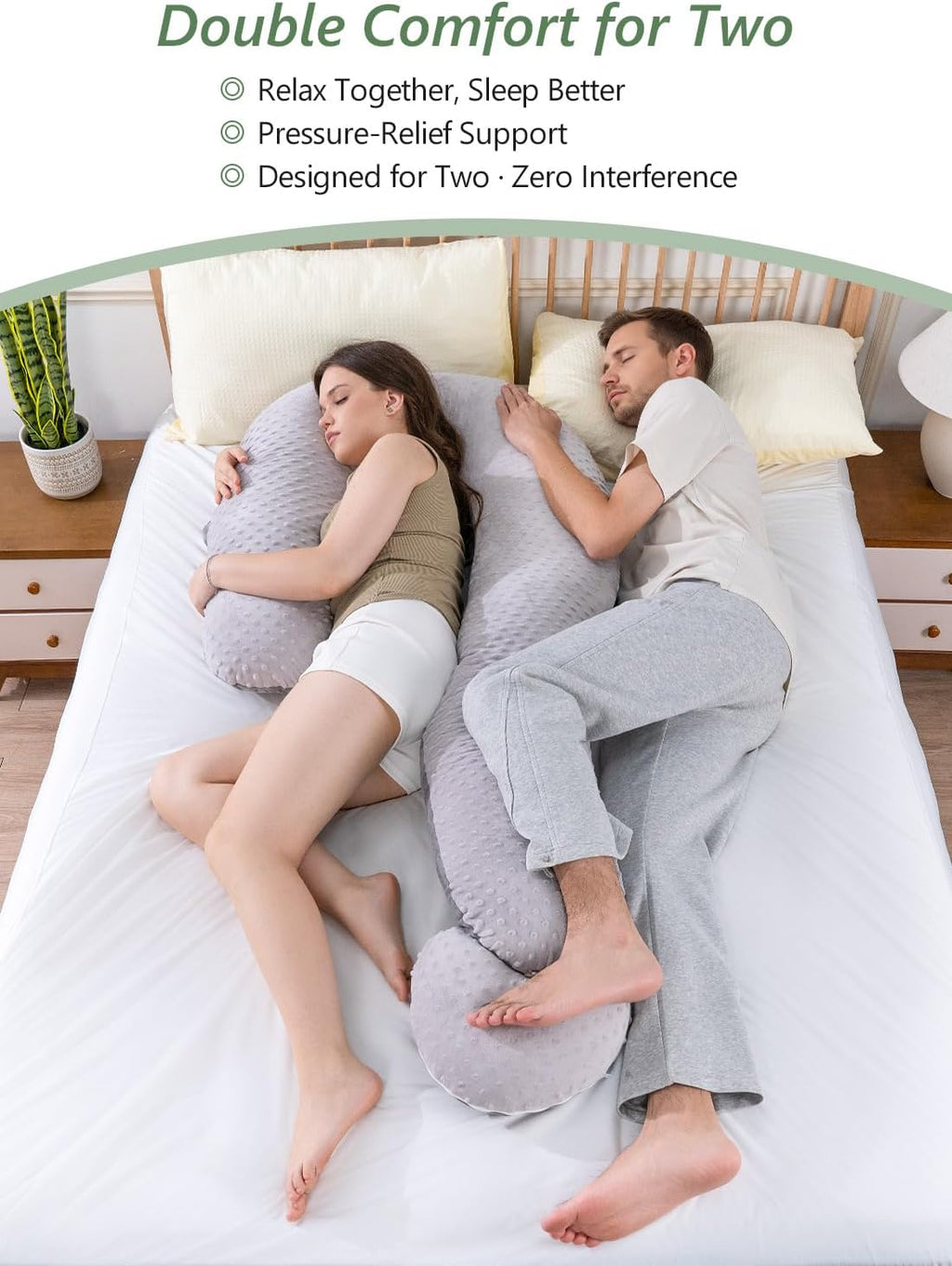 Meiz Question Mark Body Pillow for Adults & Couples, Dual-Sided Velvet Long Bolster Pillow with Detachable Heart Cushion for Hugging…