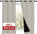 Nicetown 100% Blackout Curtains 54 inches Long, Double-Deck Completely Blackout Window Treatment Thermal Insulated Lined Drapes for Small W…