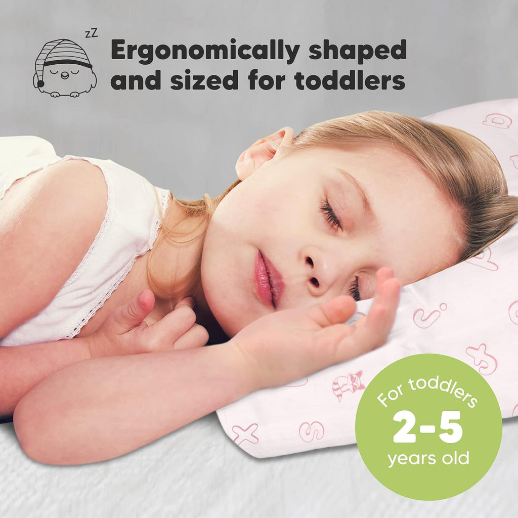 Toddler Pillow with Pillowcase - 13x18 My Little Dreamy Kids Travel Bed Pillows for Sleeping, Organic Cotton Small Pillowcase, Soft &…